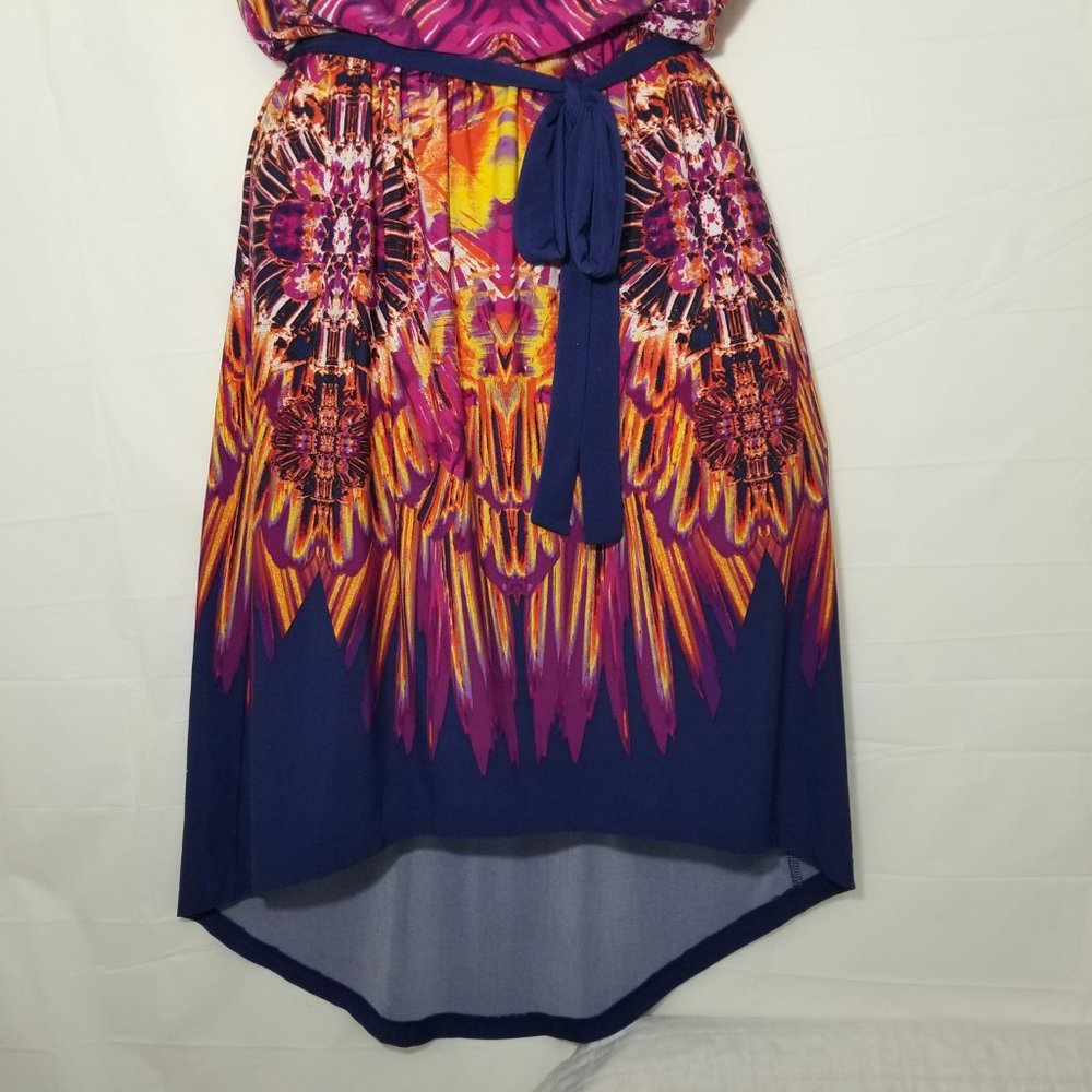 Fenn Wright Manson Womens 4 Sleeveless High-Low Blue Purple Yellow Orange Dress - Picture 7 of 16